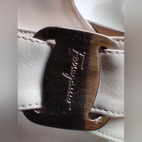 X SOLD X On Another Platform.  Salvatore Ferragamo Kitten Heel Sandals Cream - Picture 5 of 11